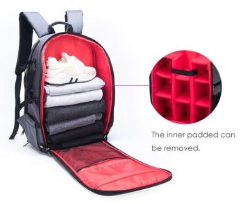 Waterproof Nylon Camera Backpack Case fit 15.6" Laptop Bag - Image 6