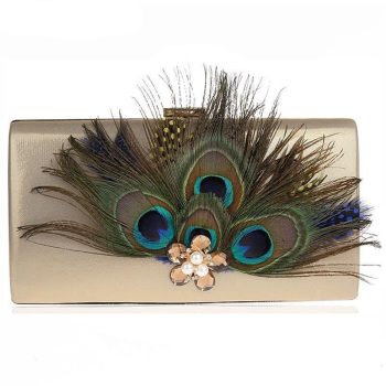 Peacock Feather Clutch Bag