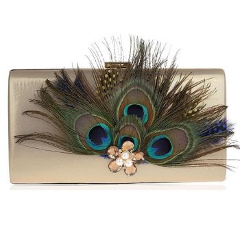 Peacock Feather Clutch Bag - Image 3