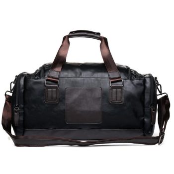 Luxury Black Leather Travel Bag - Image 7