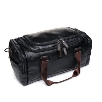 Luxury Black Leather Travel Bag - Image 3