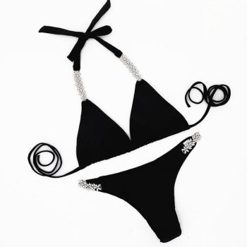 Diamond Rhinestone bikini Beach - Image 4