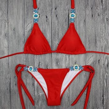 Diamond Rhinestone bikini Beach - Image 9