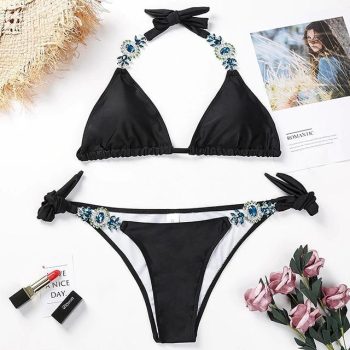 Diamond Rhinestone bikini Beach - Image 8