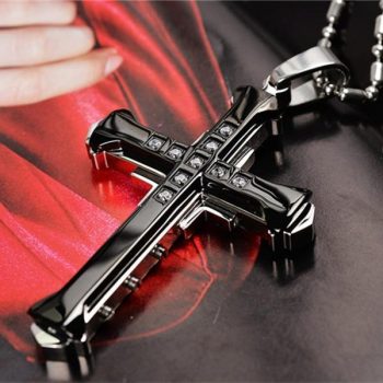 Crystal Cross Jesus Pendant Necklace for Men - Image 5