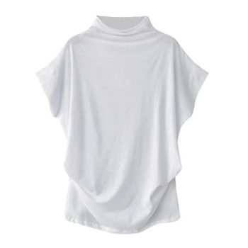 Casual Turtleneck Short Sleeve Blouse - Image 7