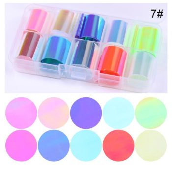 Transparent Marble Holographic Nail Art Transfer Sticker - Image 4