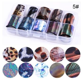 Transparent Marble Holographic Nail Art Transfer Sticker - Image 22