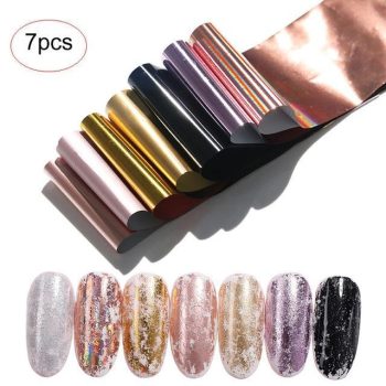 Transparent Marble Holographic Nail Art Transfer Sticker - Image 31