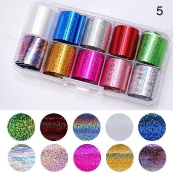 Transparent Marble Holographic Nail Art Transfer Sticker - Image 28
