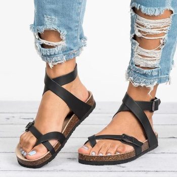 2019 New Leather Flat Women Sandals - Image 2