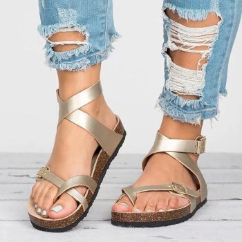 2019 New Leather Flat Women Sandals - Image 3