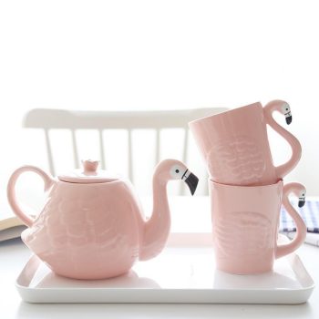 Pink Flamingo Teapot Set - Image 5