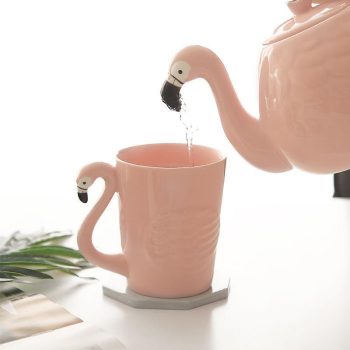 Pink Flamingo Teapot Set - Image 2