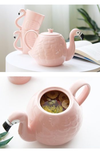 Pink Flamingo Teapot Set - Image 7