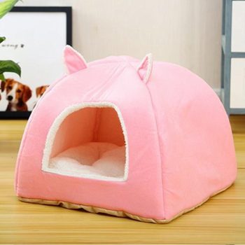 Pink Soft Pet Tent Bed