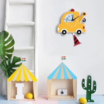 Car Wall Clock For Kids Pendulum Silent Movement - Image 4