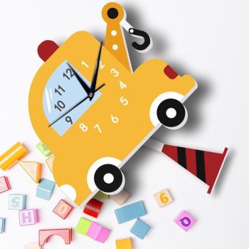 Car Wall Clock For Kids Pendulum Silent Movement - Image 2