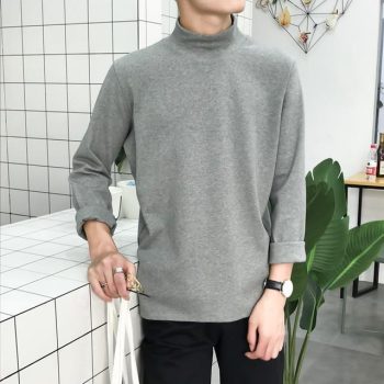Slim Fashion Long-sleeved Men T -Shirt - Image 3