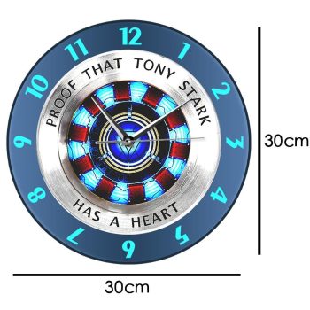 Proof That Tony Stark Has A Heart Arc Reactor Wall Clock - Image 2
