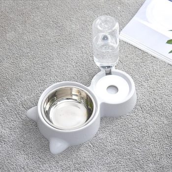 Dog Cat Food Bowl with Water Bottle - Image 2