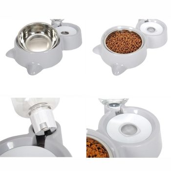 Dog Cat Food Bowl with Water Bottle - Image 6
