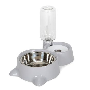 Dog Cat Food Bowl with Water Bottle - Image 3