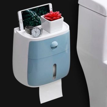 Waterproof Toilet Paper Holder with Tray - Image 12