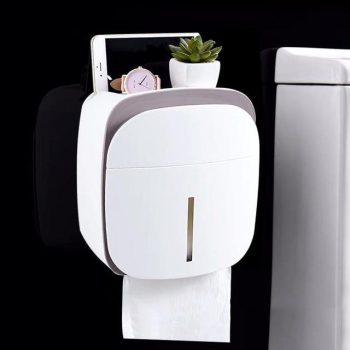 Waterproof Toilet Paper Holder with Tray - Image 10