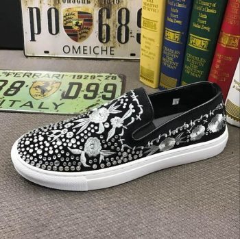 royal designer streets Men embroidery rhinestone Casual Flats Shoes - Image 8