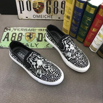 royal designer streets Men embroidery rhinestone Casual Flats Shoes - Image 6