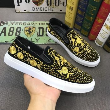 royal designer streets Men embroidery rhinestone Casual Flats Shoes - Image 3