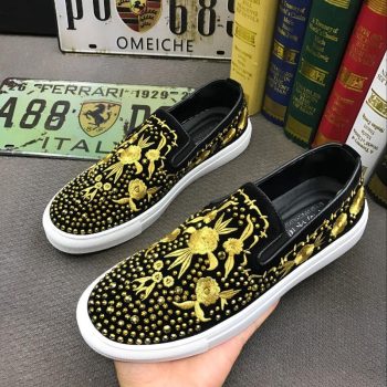 royal designer streets Men embroidery rhinestone Casual Flats Shoes - Image 7