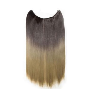 Silky Straight Real Natural Synthetic Invisible Wire No Clips in Hair Extensions - Image 33