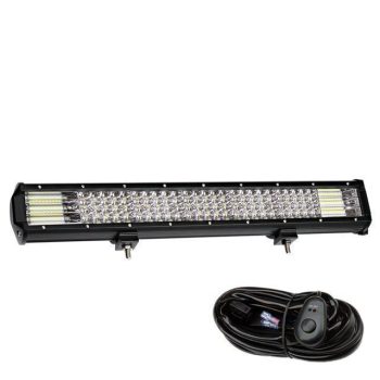 Bumper Grill Offroad LED Light Bar W/Rocker Switch Wiring Harness Tube Clamps - Image 13