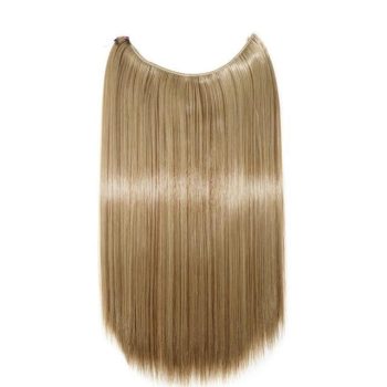 Silky Straight Real Natural Synthetic Invisible Wire No Clips in Hair Extensions - Image 35