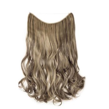 Silky Straight Real Natural Synthetic Invisible Wire No Clips in Hair Extensions - Image 29