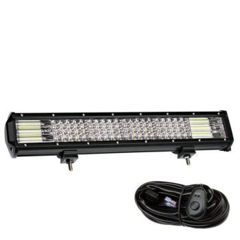 Bumper Grill Offroad LED Light Bar W/Rocker Switch Wiring Harness Tube Clamps - Image 12