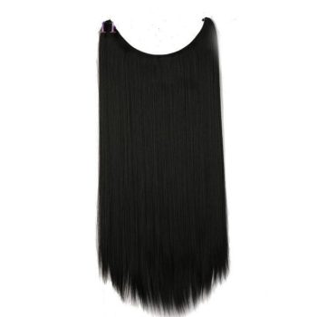 Silky Straight Real Natural Synthetic Invisible Wire No Clips in Hair Extensions - Image 18