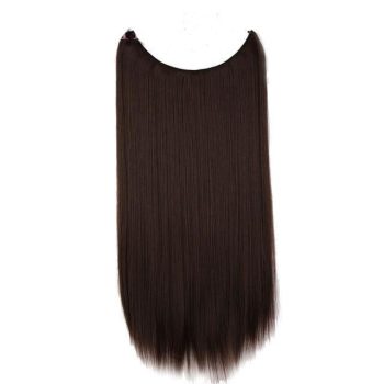 Silky Straight Real Natural Synthetic Invisible Wire No Clips in Hair Extensions - Image 20