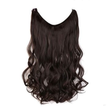 Silky Straight Real Natural Synthetic Invisible Wire No Clips in Hair Extensions - Image 8