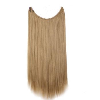 Silky Straight Real Natural Synthetic Invisible Wire No Clips in Hair Extensions - Image 22
