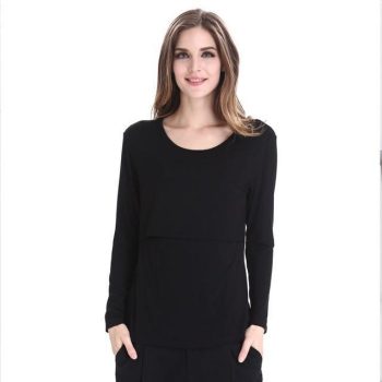 Long Sleeve Maternity Nursing Tops Pregnancy Breastfeeding Tees Shirt - Image 7