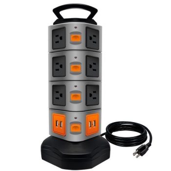 USB Power Strip Protector Electric Charge Station Plugs Socket 4 USB Slot Extension Cord - Image 9