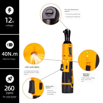 LED Cordless Ratchet Electric Wrench Rechargeable - Image 2